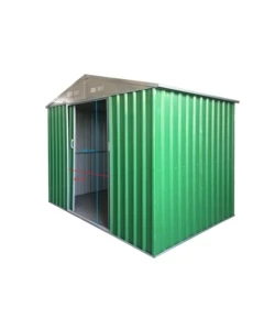 Casetta da esterno in lamiera zincata domus "s" verde con porte scorrevoli 187x131x194 cm
